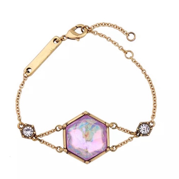 Pink Opal Gold Bracelet. - Picture 1 of 5